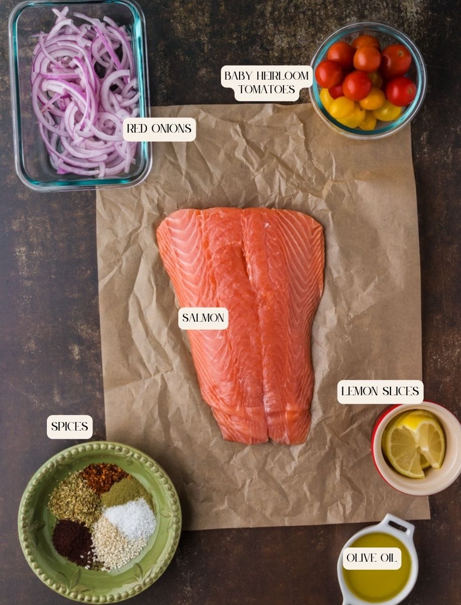 ingredients for middle eastern salmon