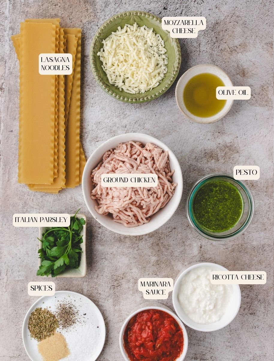 ingredients for chicken pesto roll ups 