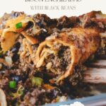 pinterest pin bison and black bean Enchiladas .
