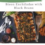 pinterest pin bison and black bean Enchiladas.