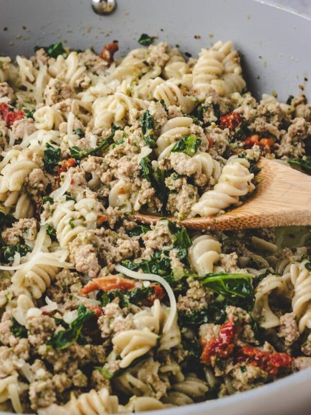 Easy Pasta Recipe Ground Turkey Pesto Pasta