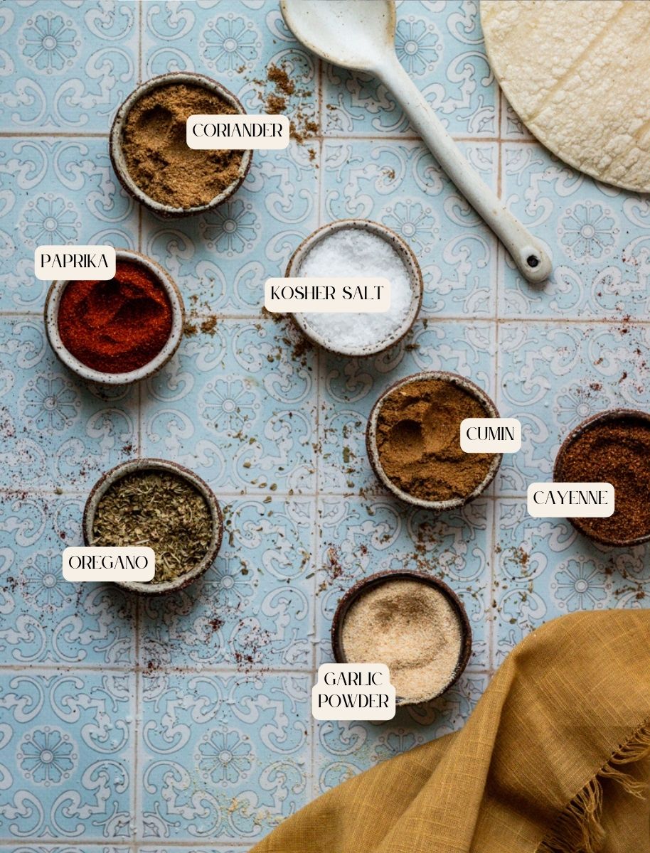 ingredients shot for enchilada spice.