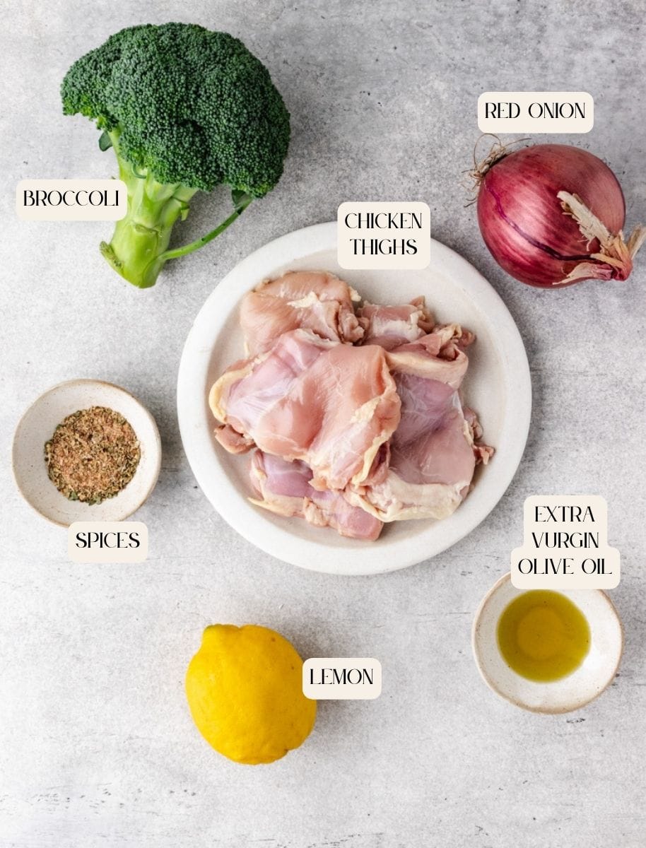 ingredients for whole 30 chicken thighs.