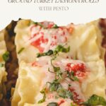 pinterest pin for turkey lasagna roll ups