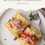 pinterest pin for turkey lasagna roll ups