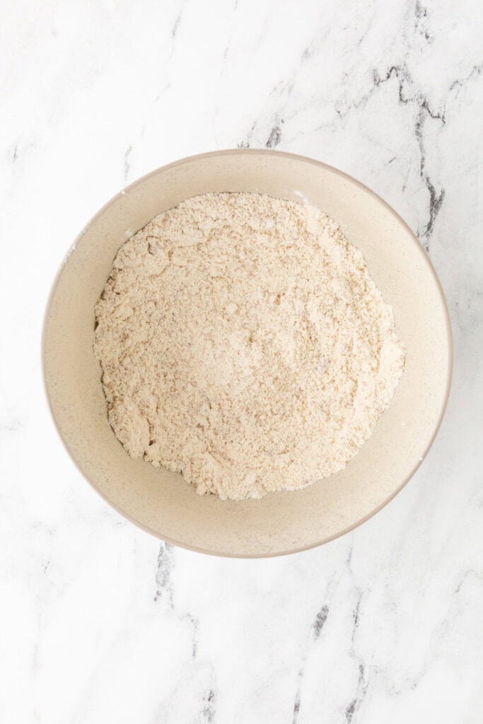Flour mixture in a bowl.