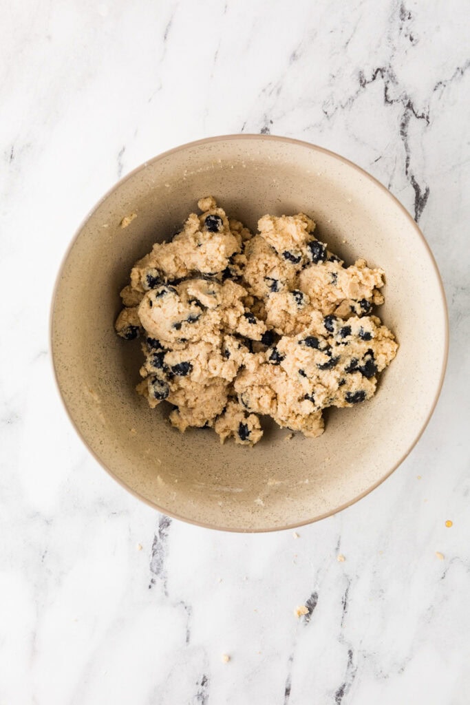 scone dough in a bowl.