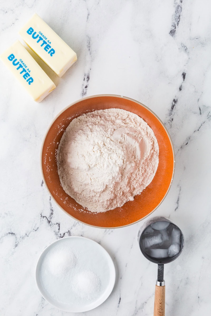 ingredients for easy pie crust without food processor