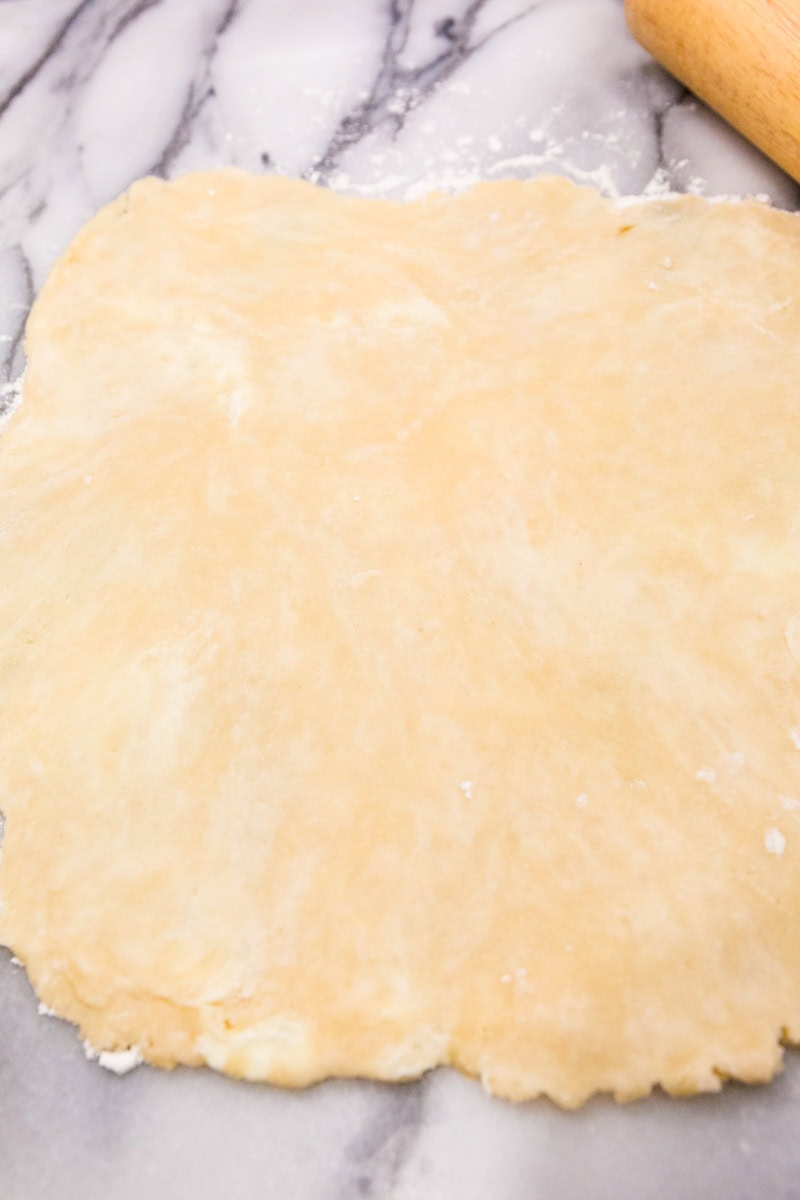 rolling out pie crust