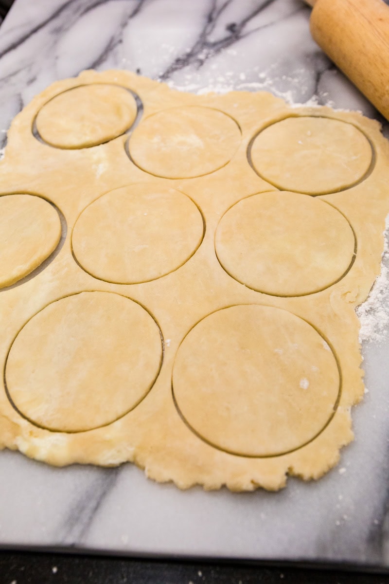 cutting pastry circles