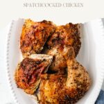 pinterest image middle eastern spatchcocked chicken