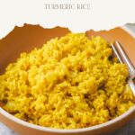 pinterest pin for garlic turmeric rice