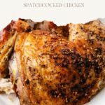 pinterest image middle eastern spatchcocked chicken