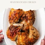 pinterest image middle eastern spatchcocked chicken