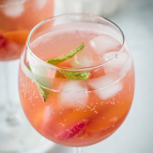 Sparkling Nectarine Sangria with Peaches and Plums.