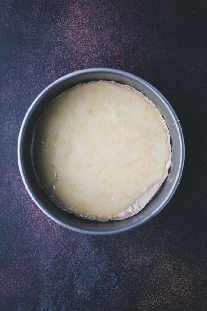 sugar coating in the bottom of the pan