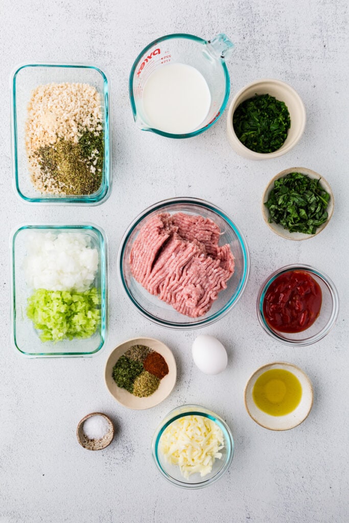 ingredient shot for turkey meatloaf
