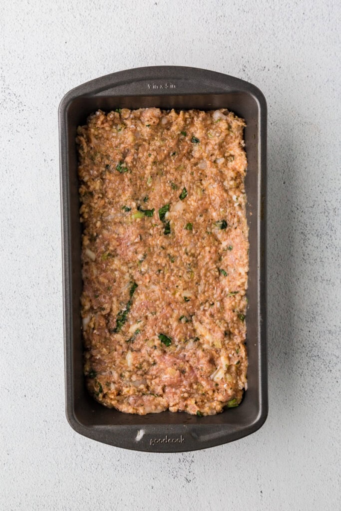 meatloaf in the pan.
