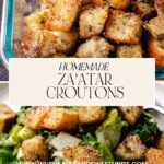 homemade za'atar croutons pinterest pin