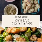 homemade za'atar croutons pinterest pin