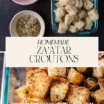 homemade za'atar croutons pinterest pin