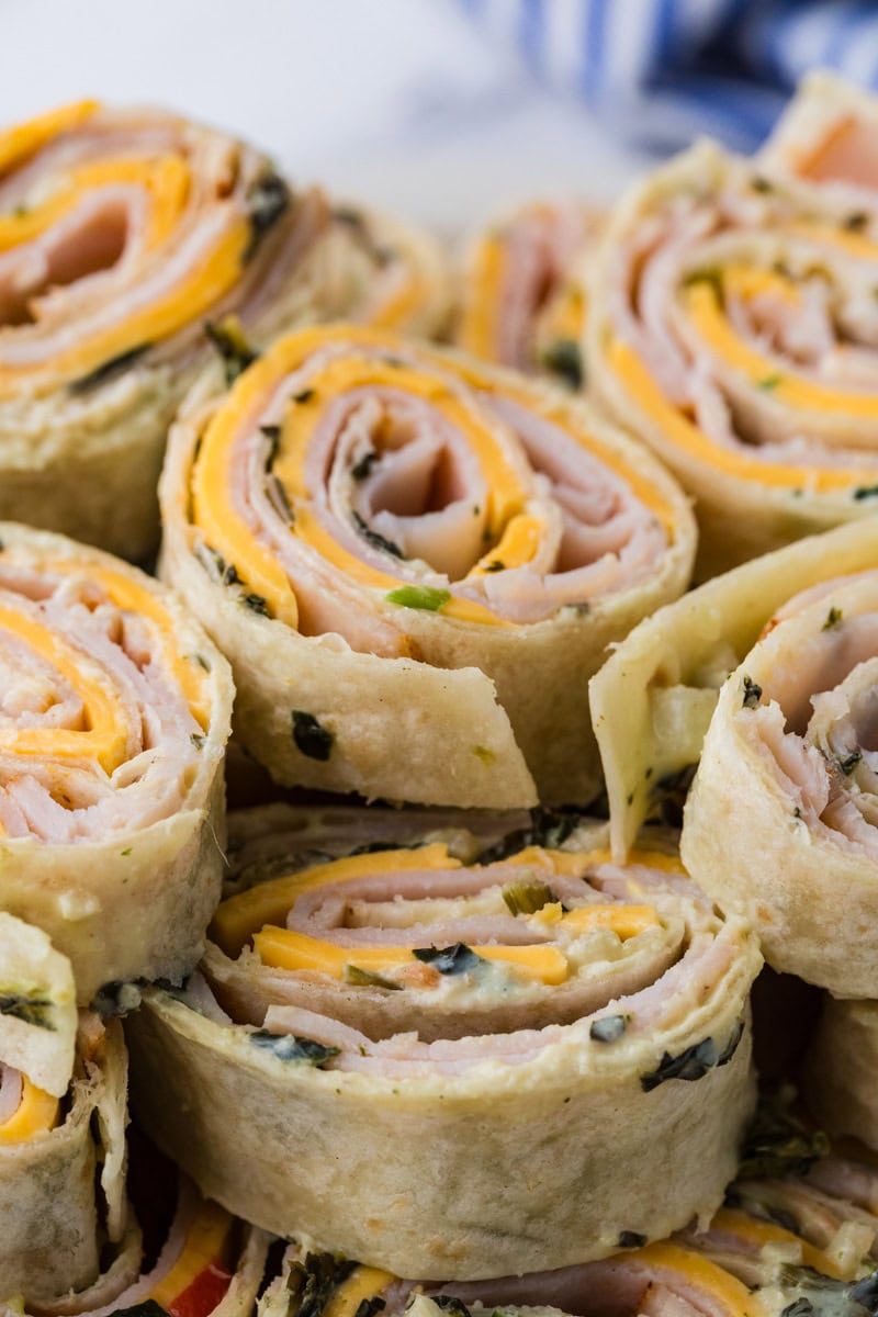 Turkey and Cheese Roll Ups With Spinach Dip